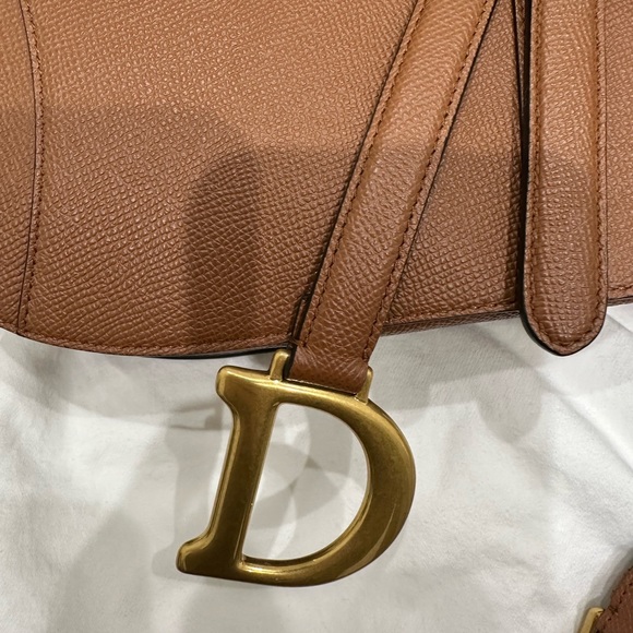 Dior Saddle Bag with Strap (Cognac-Colored Grained Calfskin) - Picture 6 of 7
